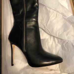 Michael Kors Black Knee High Leather Boots - New
